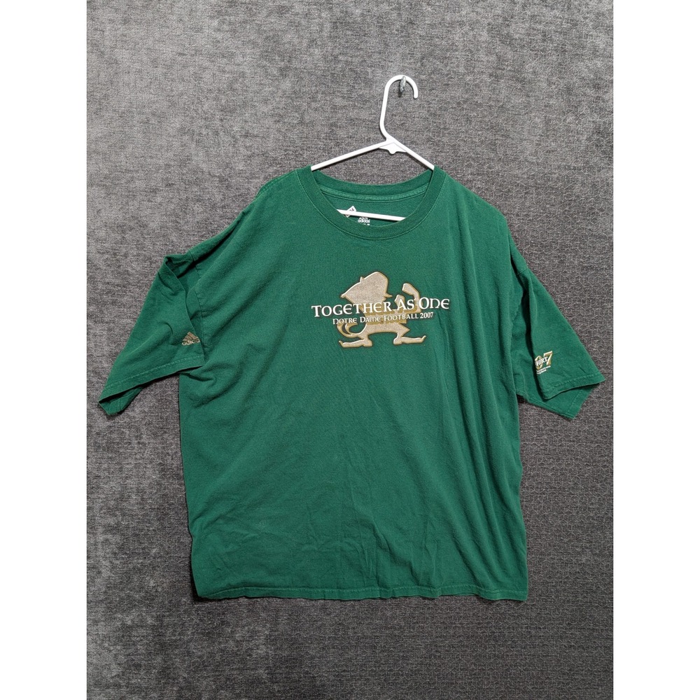 Adidas Notre Dame Fighting Irish Football 2007 "Together As One" T Shirt 2XL‎